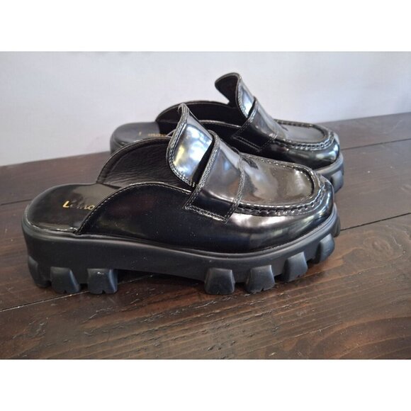 NWOB Lemonade But U Black Chunky Loafer Mules/Sz. 6.5M - Picture 1 of 9
